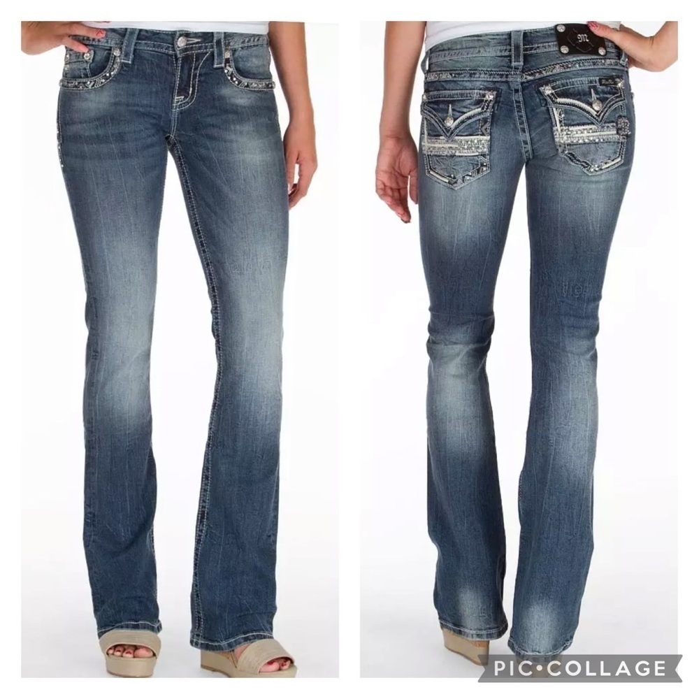 Miss me Embroidered Boot Stretch Jean